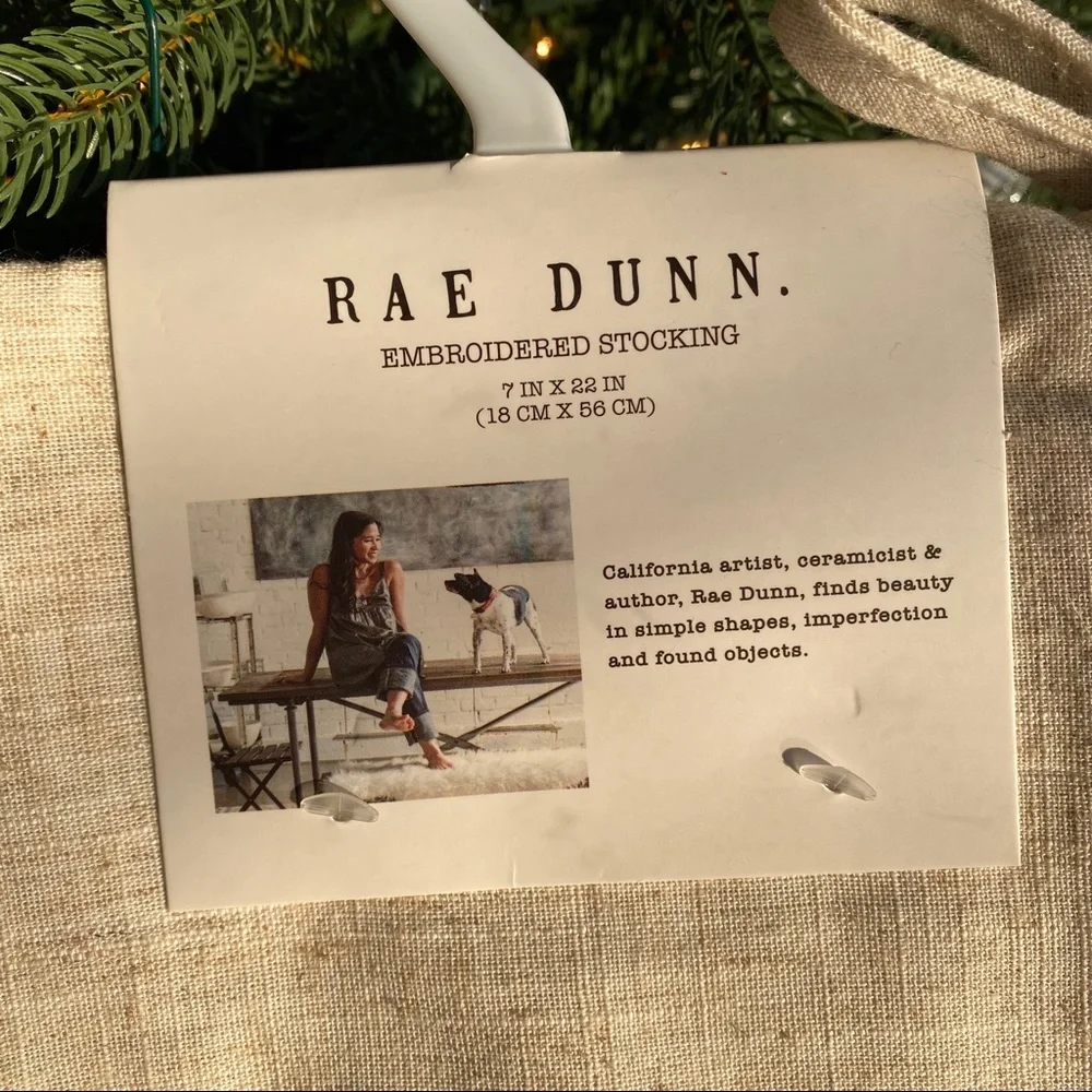 🎄♥️ RAE DUNN “JOY” CHRISTMAS RED EMBROIDERED STOCKING!